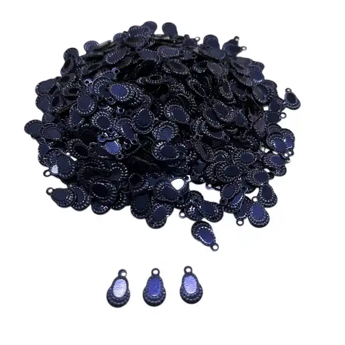 Pleksi Oya İşleme Pulu Hürrem Küpe Model (Lacivert) (pul05-09)