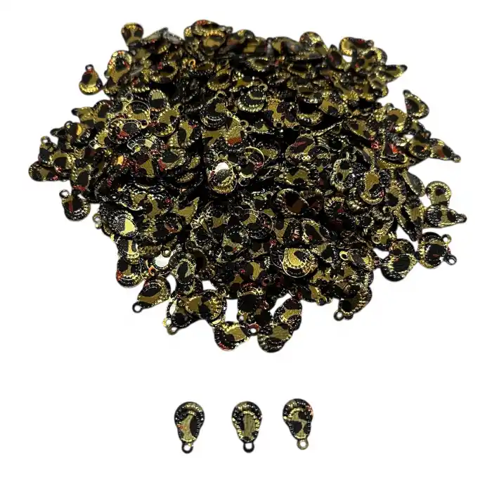 Pleksi Oya İşleme Pulu Hürrem Küpe Model (Gold Desenli) (pul05-22)