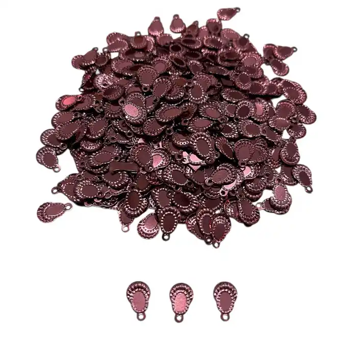 Pleksi Oya İşleme Pulu Hürrem Küpe Model (Koyu Pudra) (pul05-24)