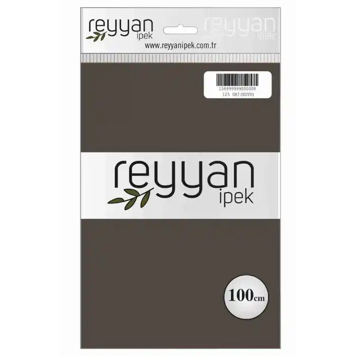 Reyyan İpek 100 Cm Düz Poşetli Yazma (Gri Koyu)-125