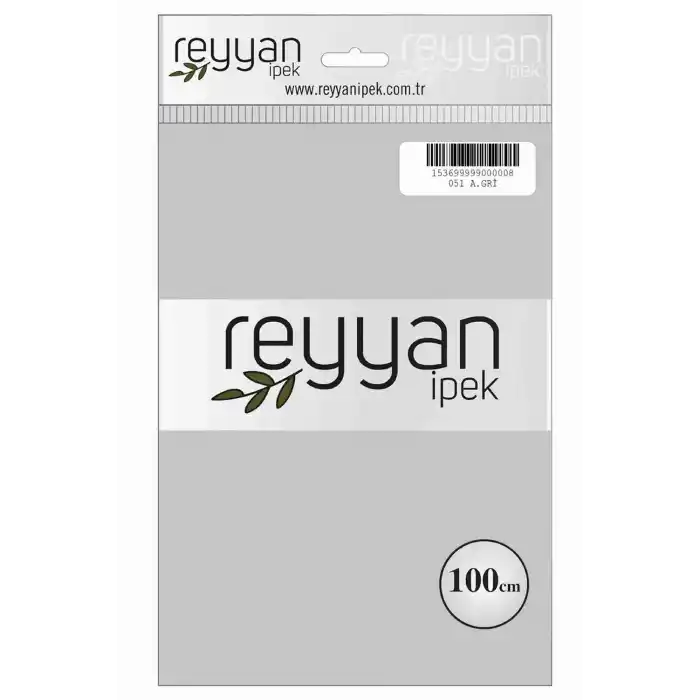 Reyyan İpek 100 Cm Düz Poşetli Yazma (Açık Gri)-051