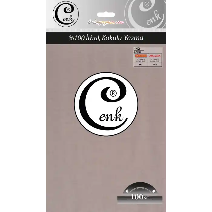 Cenk Düz Renk 100cm Ekru Yazma (301-142)