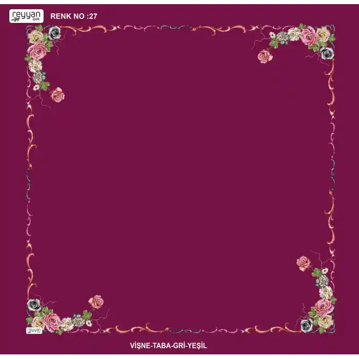 Reyyan İpek 100 cm Desenli Oyalık Yazma (ryyn-439-01)