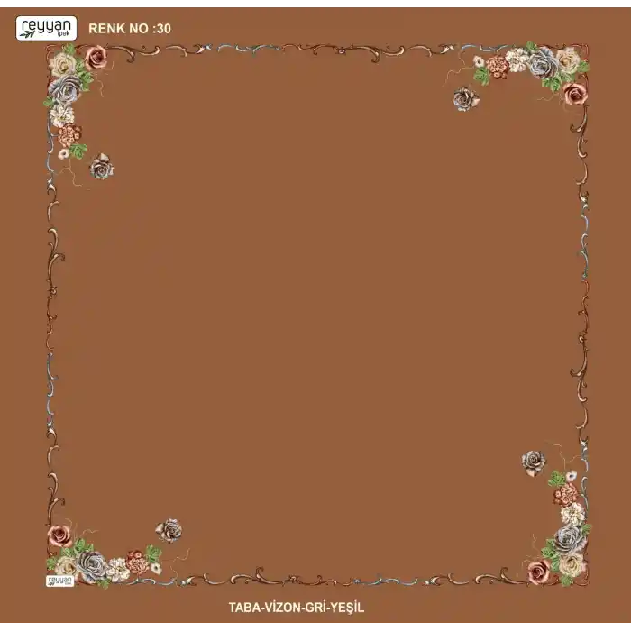 Reyyan İpek 100 cm Desenli Oyalık Yazma (ryyn-439-04)