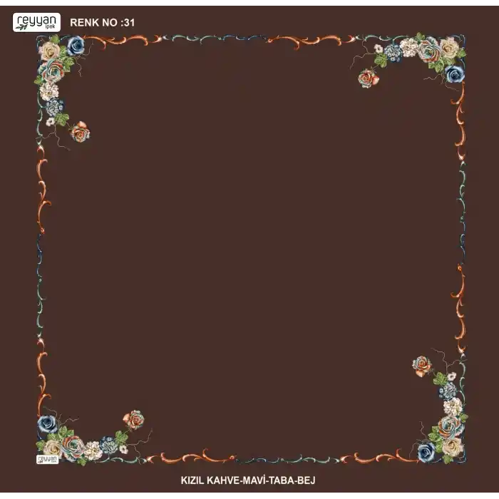 Reyyan İpek 100 cm Desenli Oyalık Yazma (ryyn-439-05)