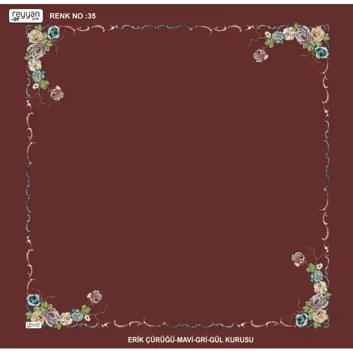 Reyyan İpek 100 cm Desenli Oyalık Yazma (ryyn-439-09)