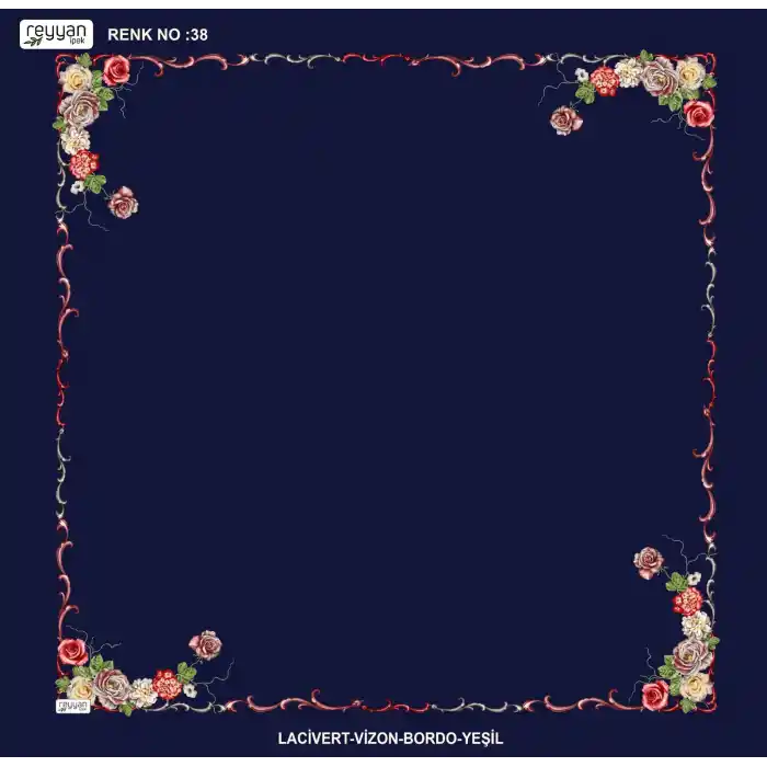 Reyyan İpek 100 cm Desenli Oyalık Yazma (ryyn-439-12)