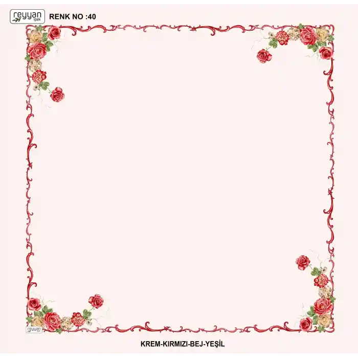 Reyyan İpek 100 cm Desenli Oyalık Yazma (ryyn-439-14)