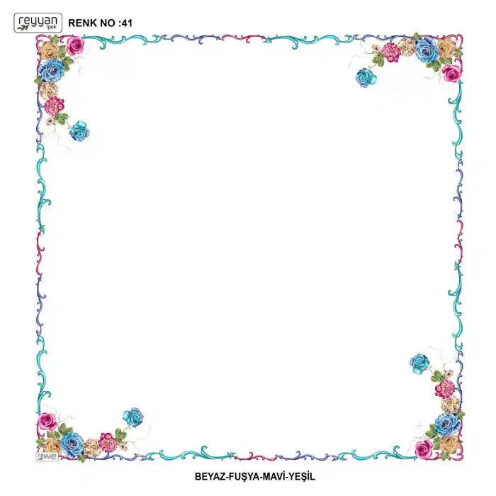 Reyyan İpek 100 cm Desenli Oyalık Yazma (ryyn-439-15)