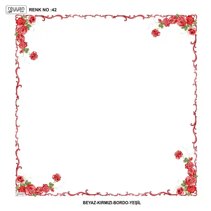 Reyyan İpek 100 cm Desenli Oyalık Yazma (ryyn-439-16)