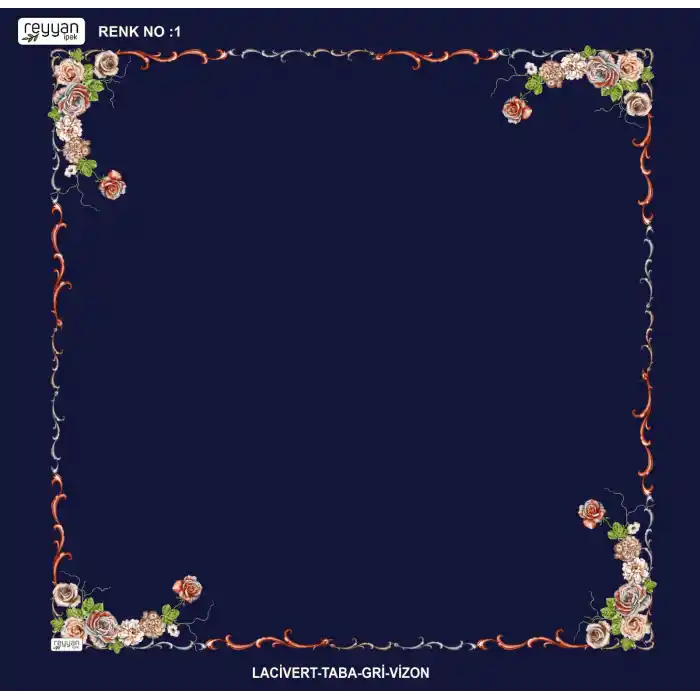 Reyyan İpek 100 cm Desenli Oyalık Yazma (ryyn-439-17)