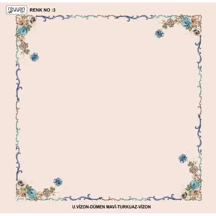 Reyyan İpek 100 cm Desenli Oyalık Yazma (ryyn-439-19)