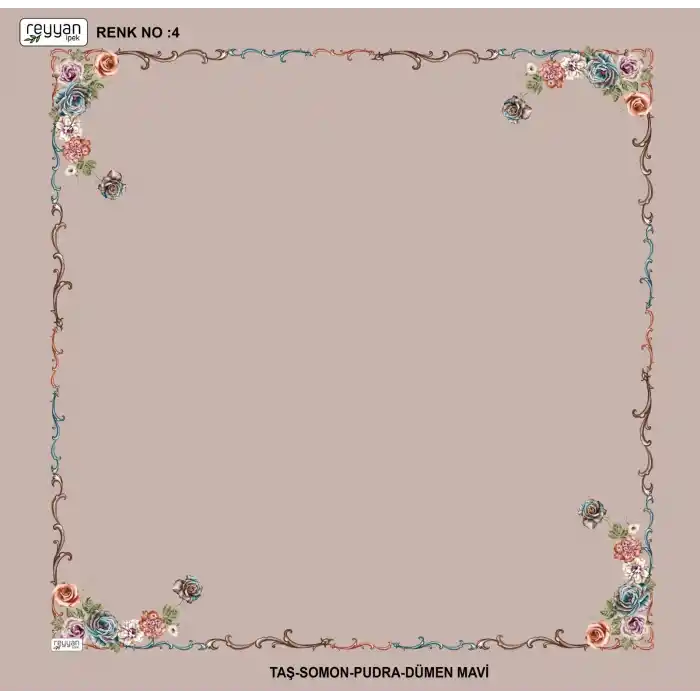 Reyyan İpek 100 cm Desenli Oyalık Yazma (ryyn-439-20)