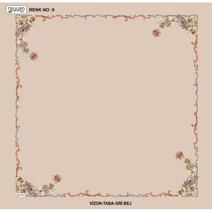 Reyyan İpek 100 cm Desenli Oyalık Yazma (ryyn-439-21)