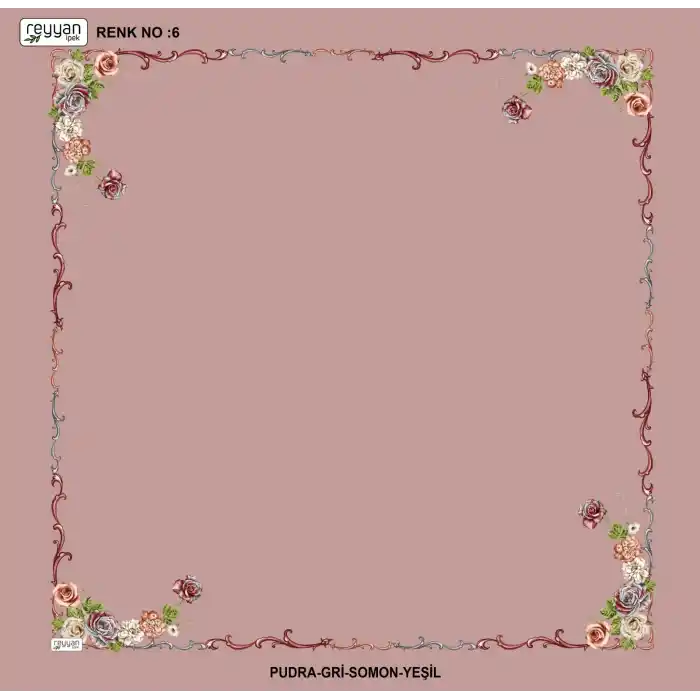 Reyyan İpek 100 cm Desenli Oyalık Yazma (ryyn-439-22)