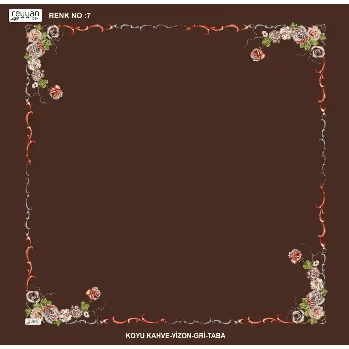 Reyyan İpek 100 cm Desenli Oyalık Yazma (ryyn-439-23)