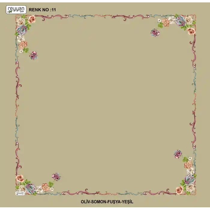 Reyyan İpek 100 cm Desenli Oyalık Yazma (ryyn-439-27)