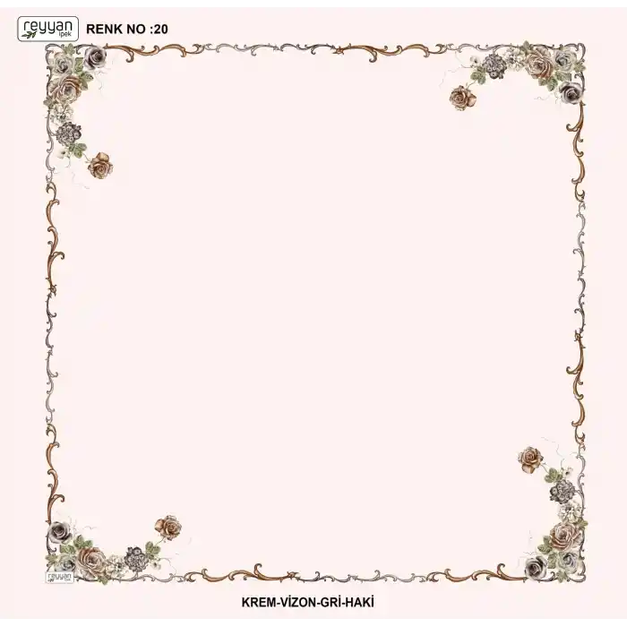 Reyyan İpek 100 cm Desenli Oyalık Yazma (ryyn-439-36)