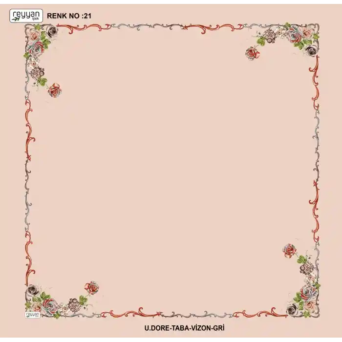 Reyyan İpek 100 cm Desenli Oyalık Yazma (ryyn-439-37)