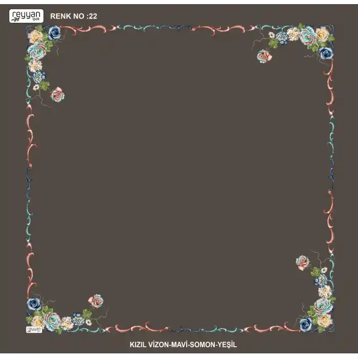 Reyyan İpek 100 cm Desenli Oyalık Yazma (ryyn-439-38)