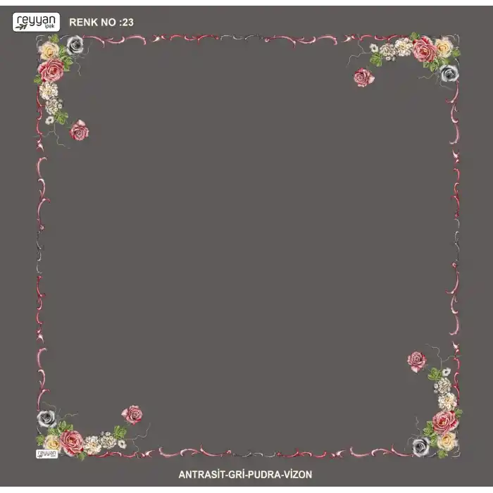 Reyyan İpek 100 cm Desenli Oyalık Yazma (ryyn-439-39)