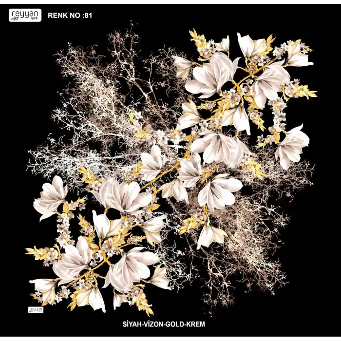 Reyyan İpek 100 cm Desenli Oyalık Yazma (ryyn-440-07)