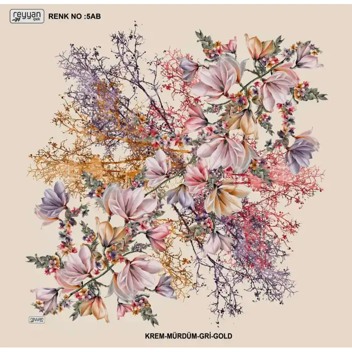 Reyyan İpek 100 cm Desenli Oyalık Yazma (ryyn-440-09)