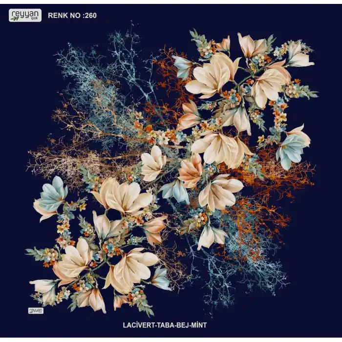 Reyyan İpek 100 cm Desenli Oyalık Yazma (ryyn-440-18)