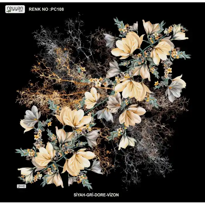 Reyyan İpek 100 cm Desenli Oyalık Yazma (ryyn-440-23)