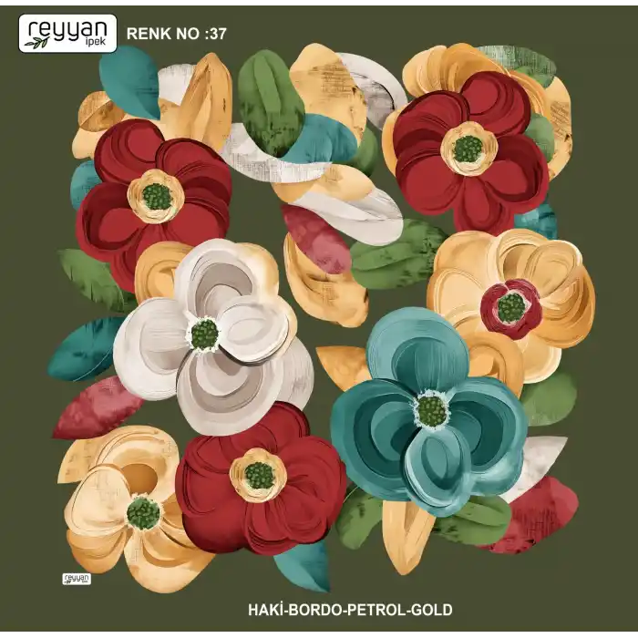 Reyyan İpek 100 cm Desenli Oyalık Yazma (ryyn-441-04)