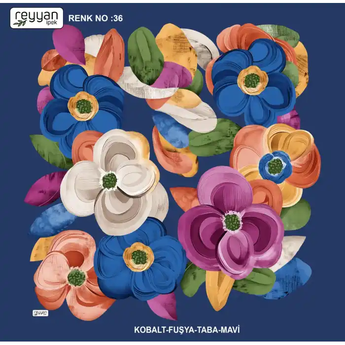 Reyyan İpek 100 cm Desenli Oyalık Yazma (ryyn-441-05)