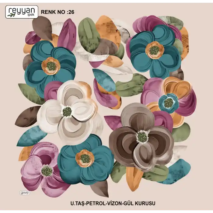 Reyyan İpek 100 cm Desenli Oyalık Yazma (ryyn-441-06)