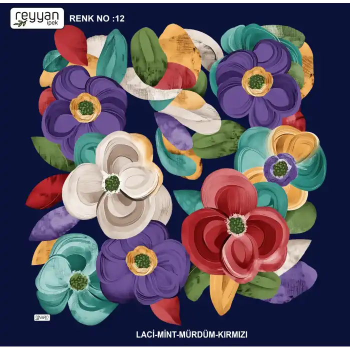 Reyyan İpek 100 cm Desenli Oyalık Yazma (ryyn-441-13)