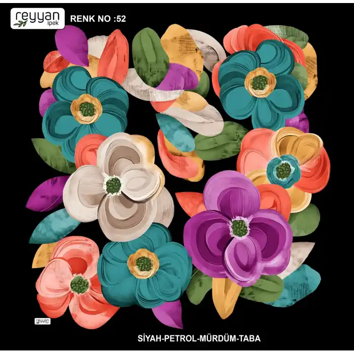 Reyyan İpek 100 cm Desenli Oyalık Yazma (ryyn-441-17)