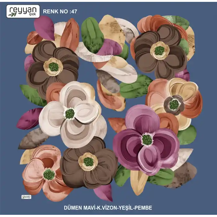 Reyyan İpek 100 cm Desenli Oyalık Yazma (ryyn-441-19)