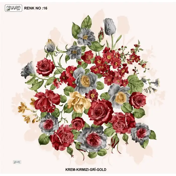 Reyyan İpek 100 cm Desenli Oyalık Yazma (ryyn-443-01)