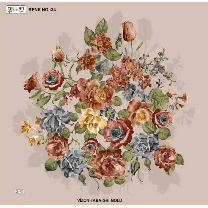 Reyyan İpek 100 cm Desenli Oyalık Yazma (ryyn-443-03)