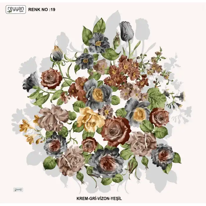 Reyyan İpek 100 cm Desenli Oyalık Yazma (ryyn-443-05)