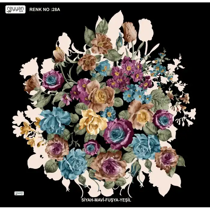 Reyyan İpek 100 cm Desenli Oyalık Yazma (ryyn-443-06)