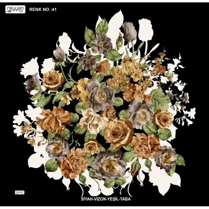 Reyyan İpek 100 cm Desenli Oyalık Yazma (ryyn-443-10)