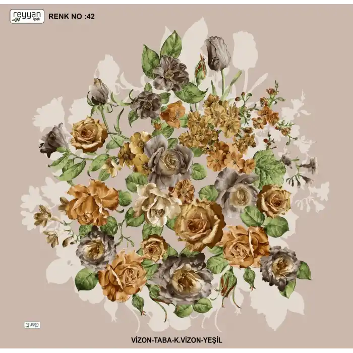 Reyyan İpek 100 cm Desenli Oyalık Yazma (ryyn-443-11)