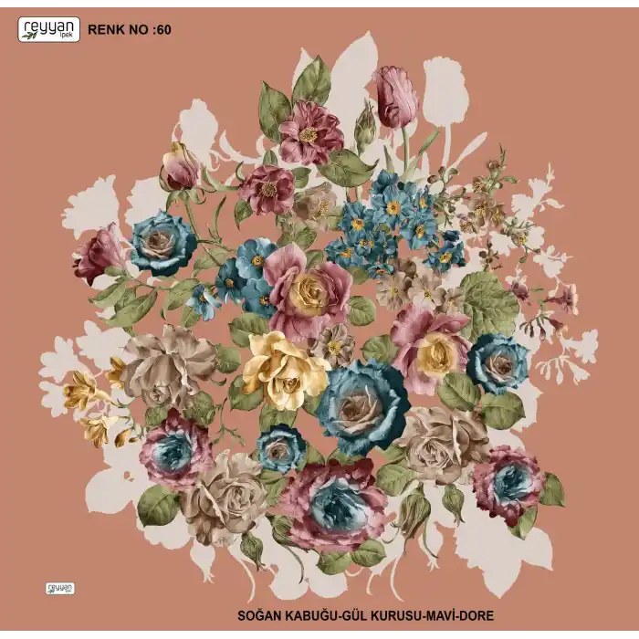 Reyyan İpek 100 cm Desenli Oyalık Yazma (ryyn-443-17)