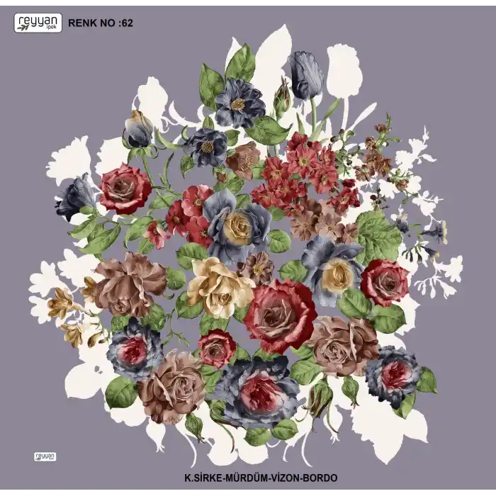 Reyyan İpek 100 cm Desenli Oyalık Yazma (ryyn-443-18)