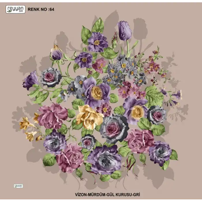 Reyyan İpek 100 cm Desenli Oyalık Yazma (ryyn-443-19)