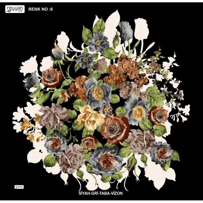 Reyyan İpek 100 cm Desenli Oyalık Yazma (ryyn-443-25)