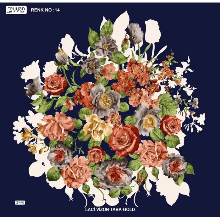 Reyyan İpek 100 cm Desenli Oyalık Yazma (ryyn-443-27)