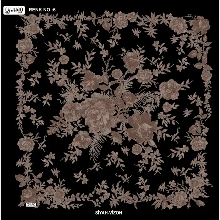 Reyyan İpek 100 cm Desenli Oyalık Yazma (ryyn-445-01)