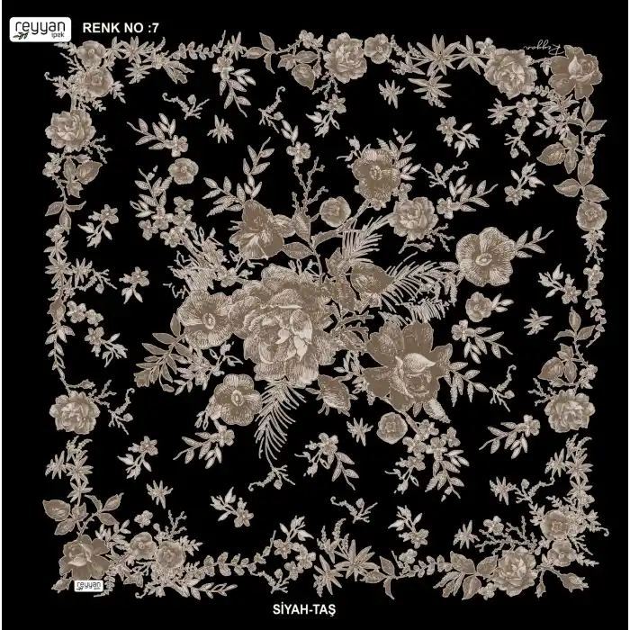 Reyyan İpek 100 cm Desenli Oyalık Yazma (ryyn-445-02)