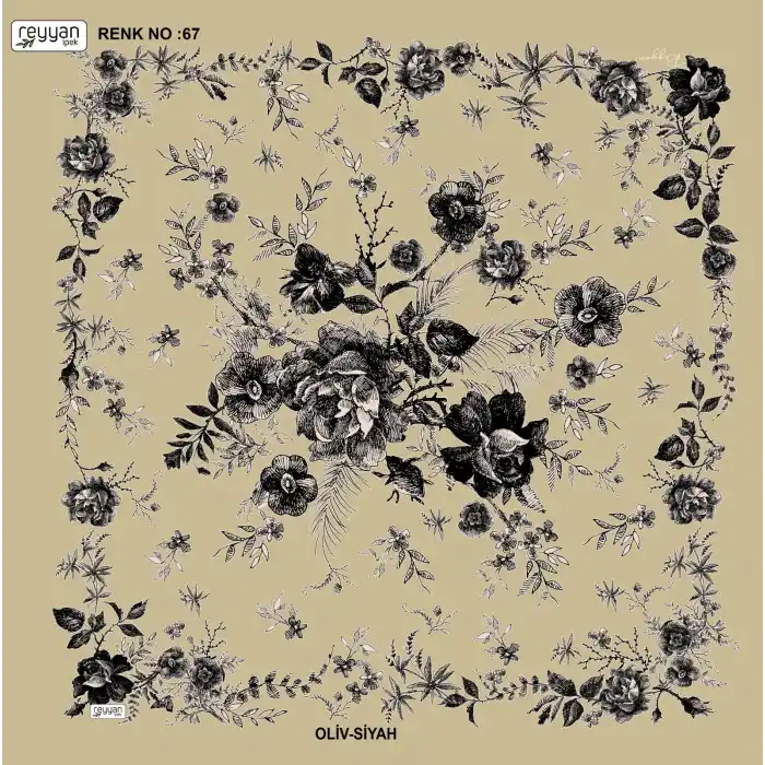 Reyyan İpek 100 cm Desenli Oyalık Yazma (ryyn-445-07)