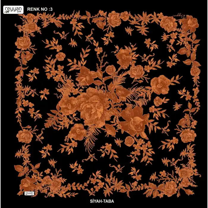 Reyyan İpek 100 cm Desenli Oyalık Yazma (ryyn-445-09)